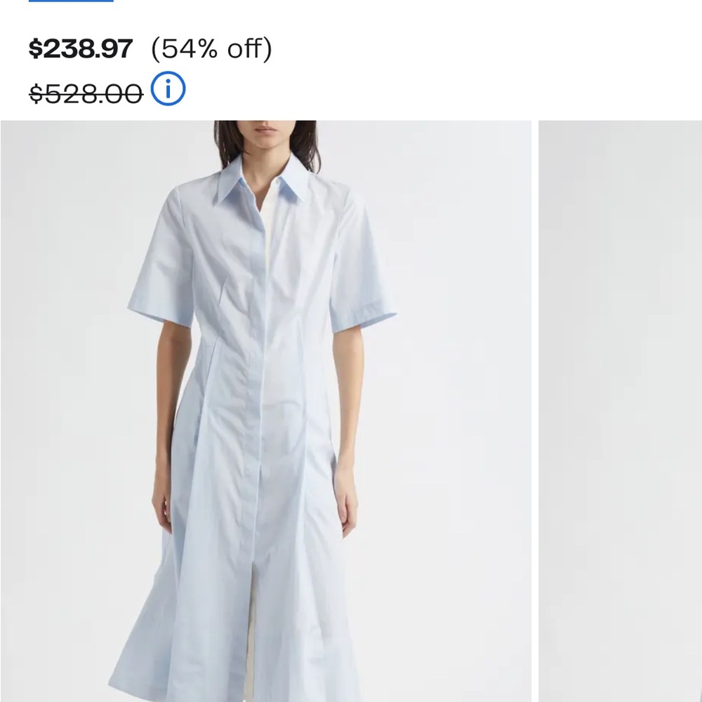 Vince Light Blue Midi Shirt Dress